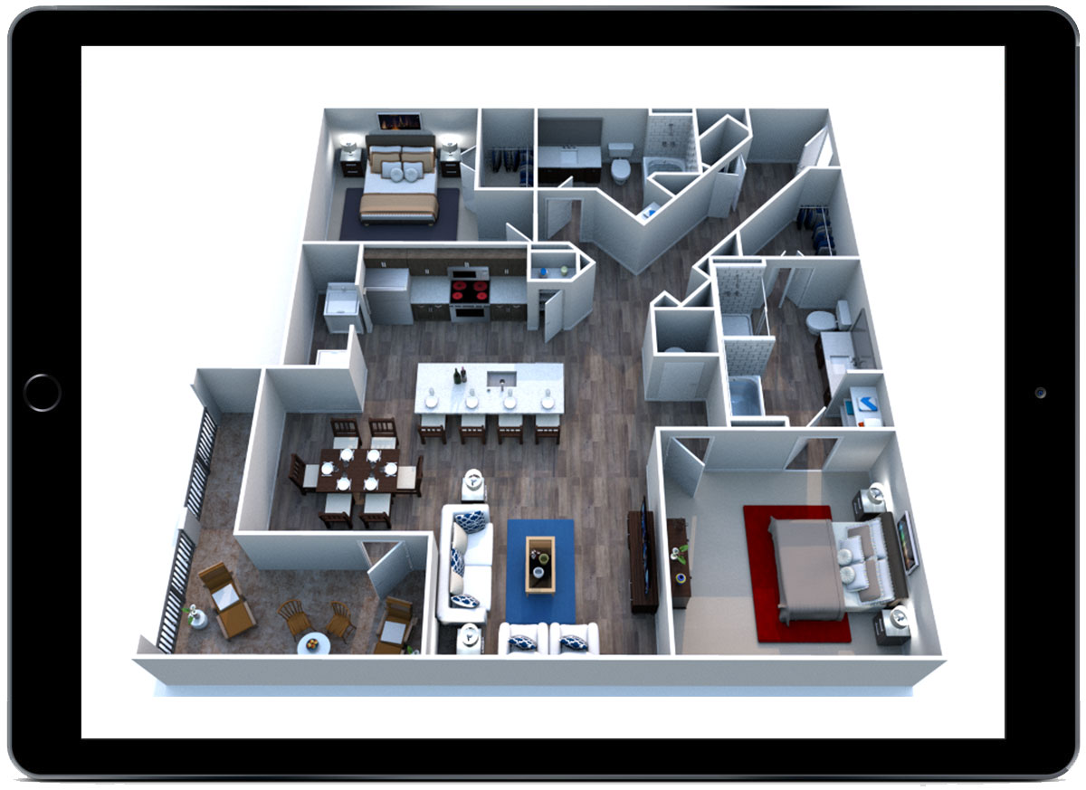 Apartment Floor Plans, 3-D Apartment Floor Plans | 365 Connect